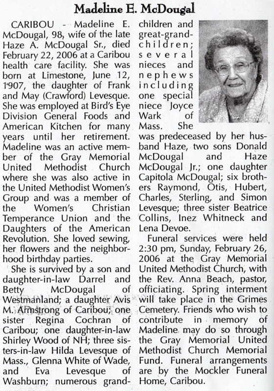 Madeline McDougal Obituary