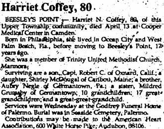 Harriet Nagle Coffey Obituary