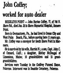 John Burton Coffey Jr Obituary